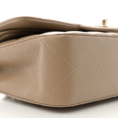 Chanel Caviar Quilted Medium Double Flap Dark Beige 9 of 12