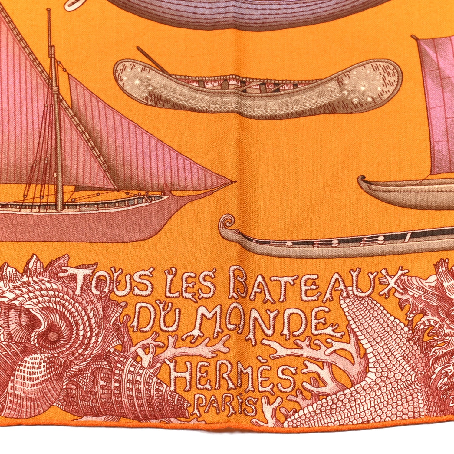 Hermes Cashmere Silk Tous Les Bateaux du Monde Shawl 140 2 of 4