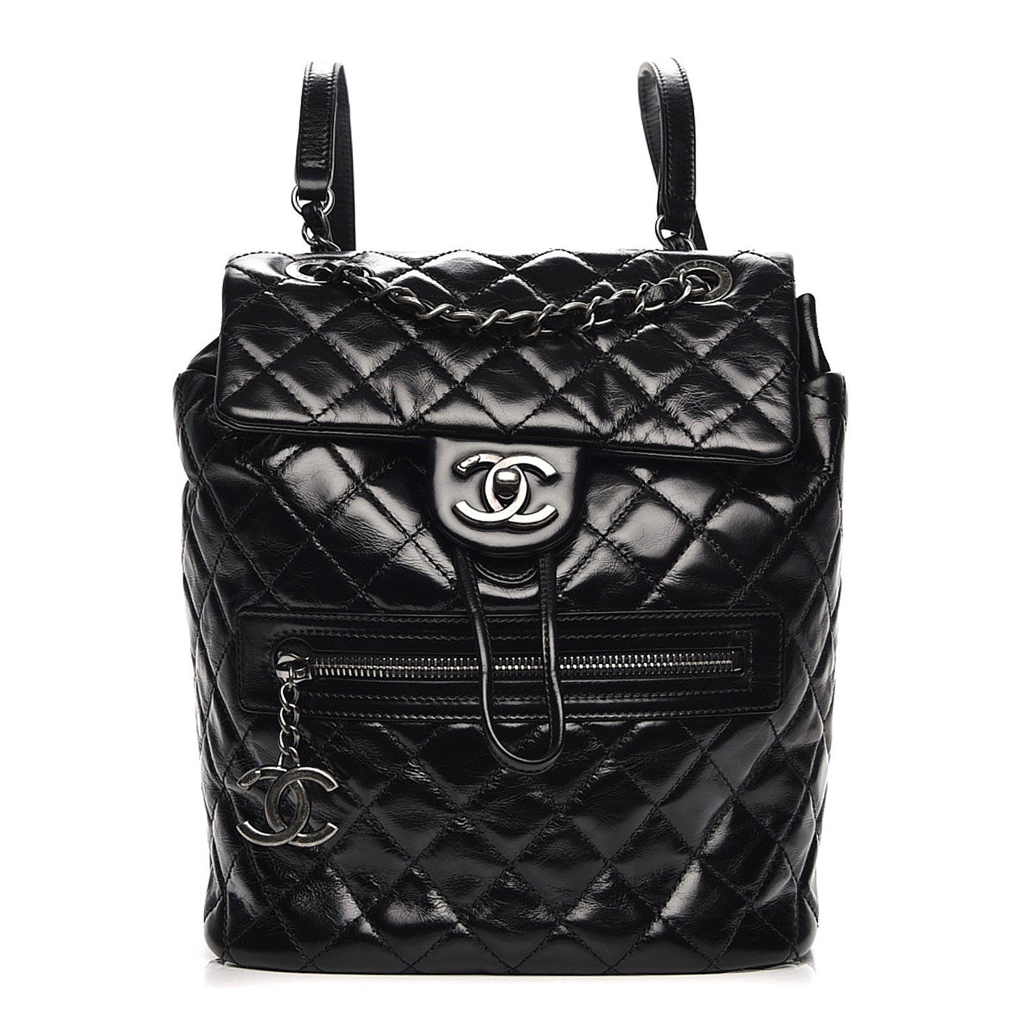 Calfskin Quilted Small Salzburg Mountain Backpack Black