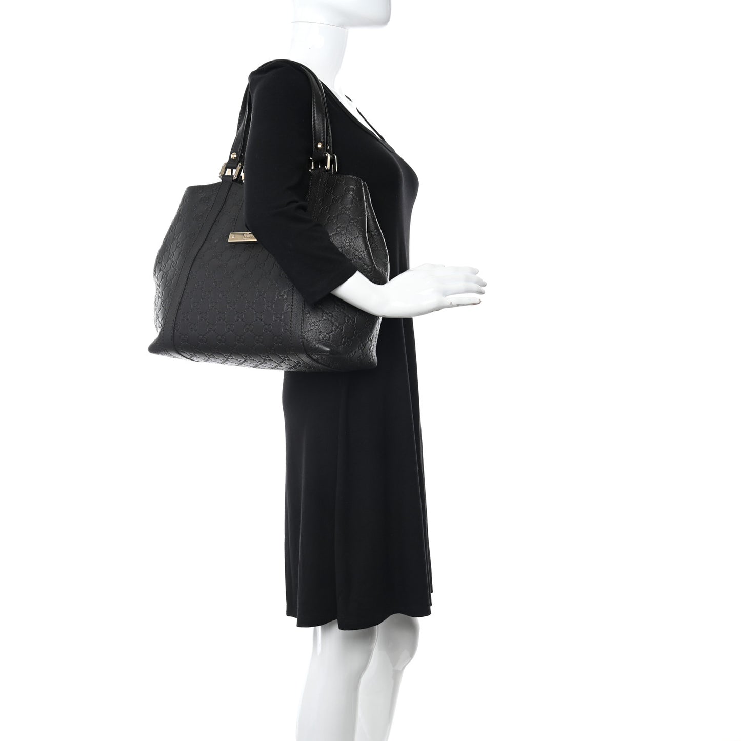 Guccissima New Ladies Web Tote Dark Brown