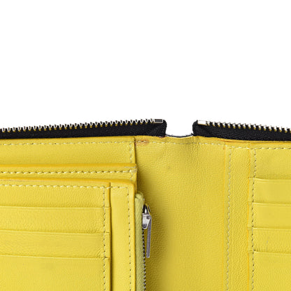 Celine Drummed Calfskin Zip Around Multifunction Wallet Black Citron 9 of 15