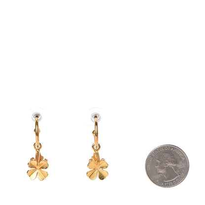 Chanel Metal Drop Clover CC Earrings Gold 2 of 4