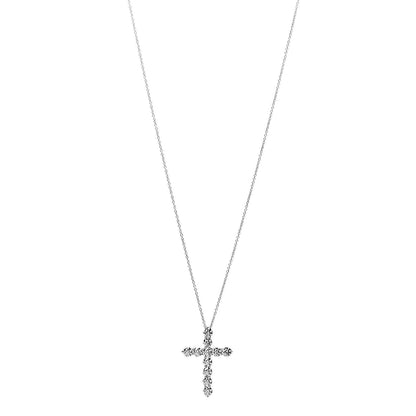 Tiffany Platinum Diamond Extra Large Cross Pendant Necklace 1 of 9