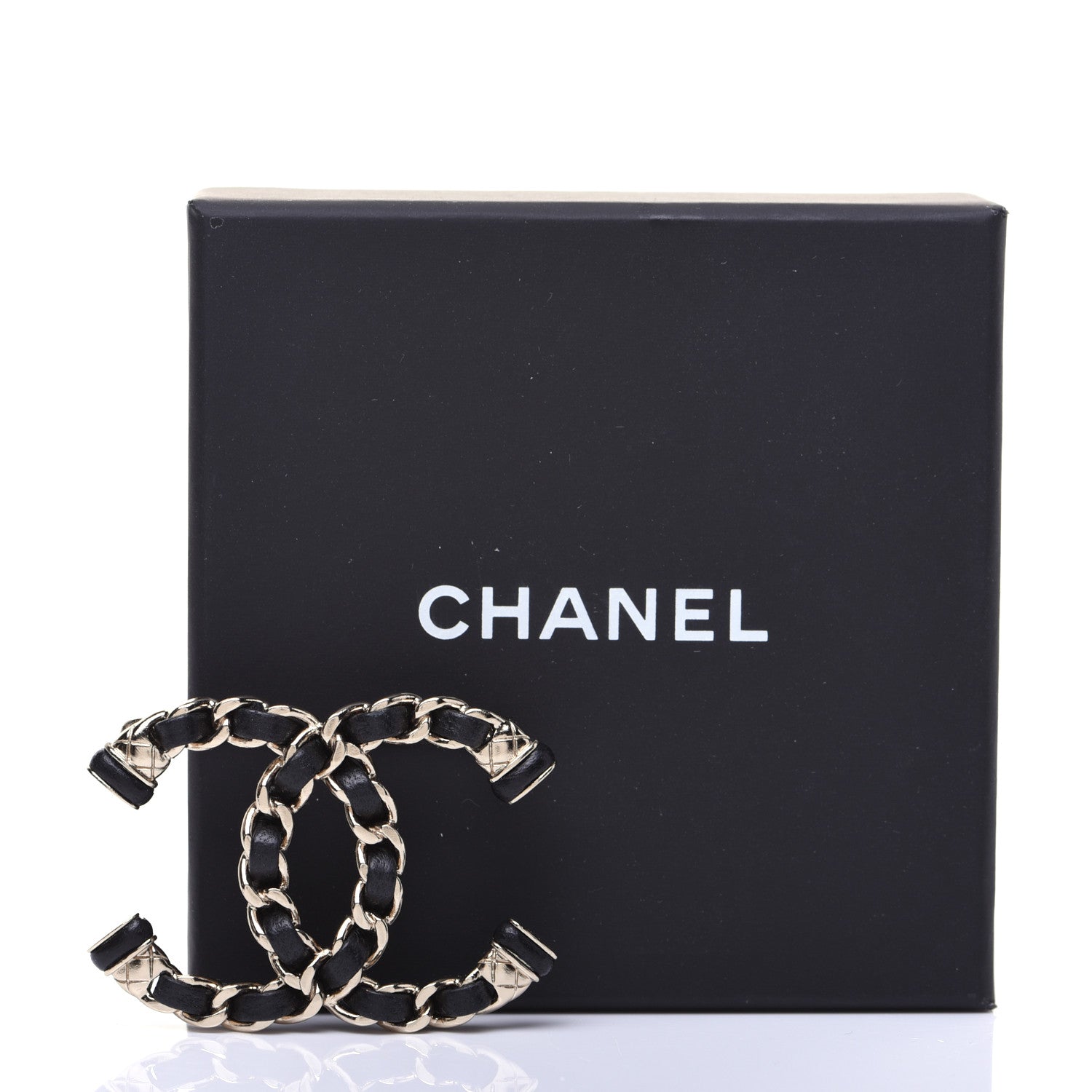 Chanel Lambskin Chain CC Brooch Black Gold 7 of 7