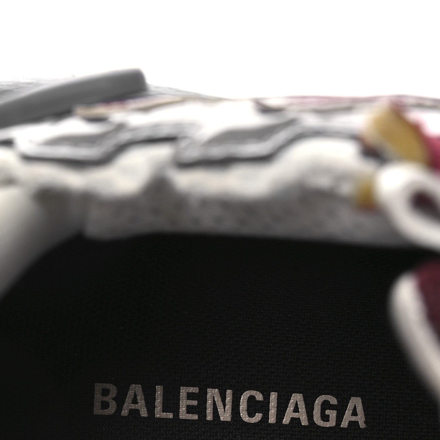 Balenciaga Mesh Rubber Distressed Womens Runner Sneakers 39 White Burgundy Grey 9 of 12