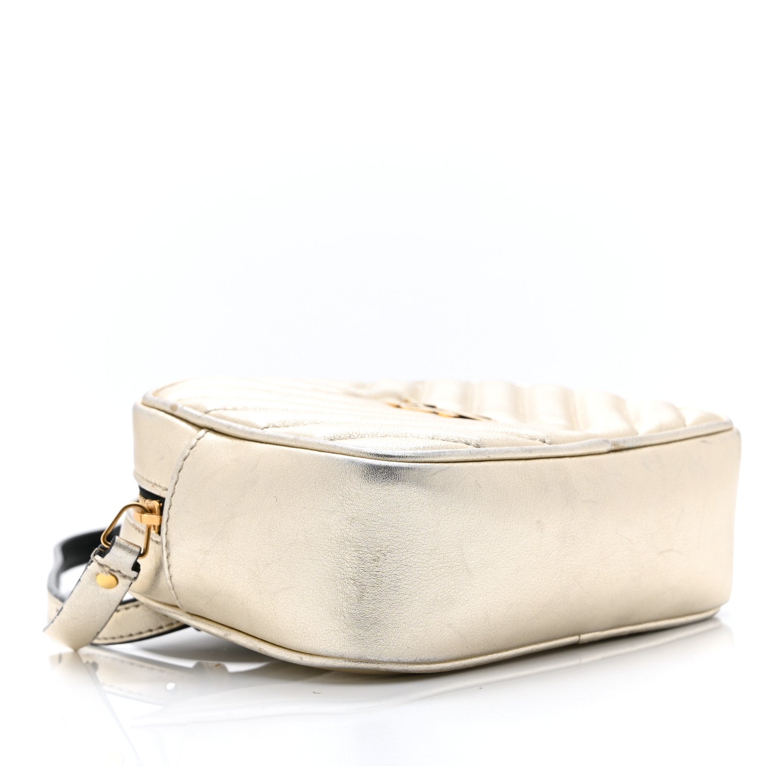 Saint Laurent Metallic Calfskin Matelasse Monogram Lou Belt Bag Platino 9 of 13