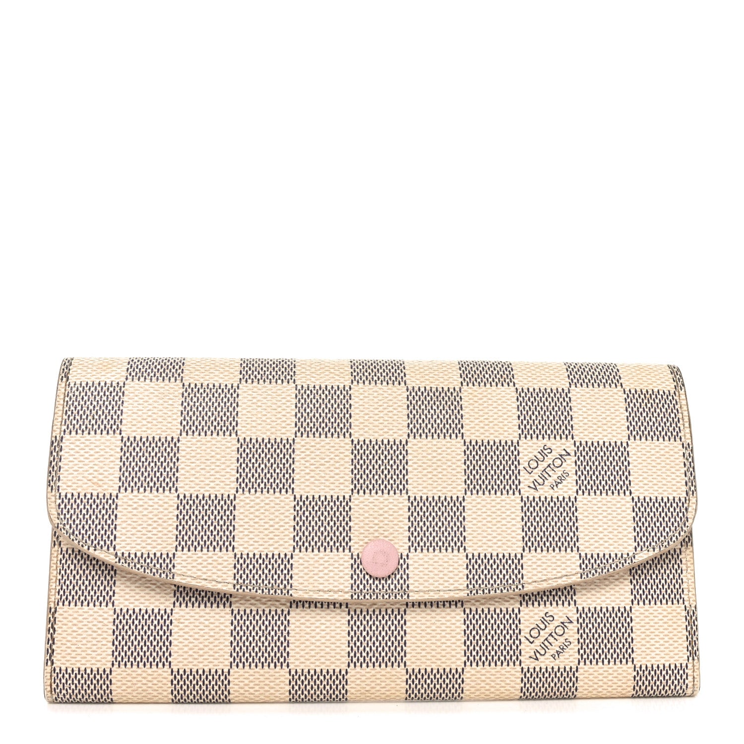 Louis Vuitton Damier Azur Emilie Wallet Rose Ballerine 1 of 9
