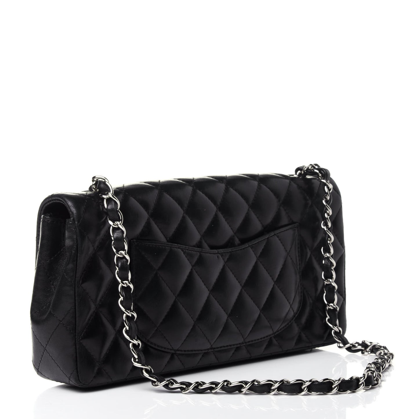Lambskin Quilted East West Flap Black