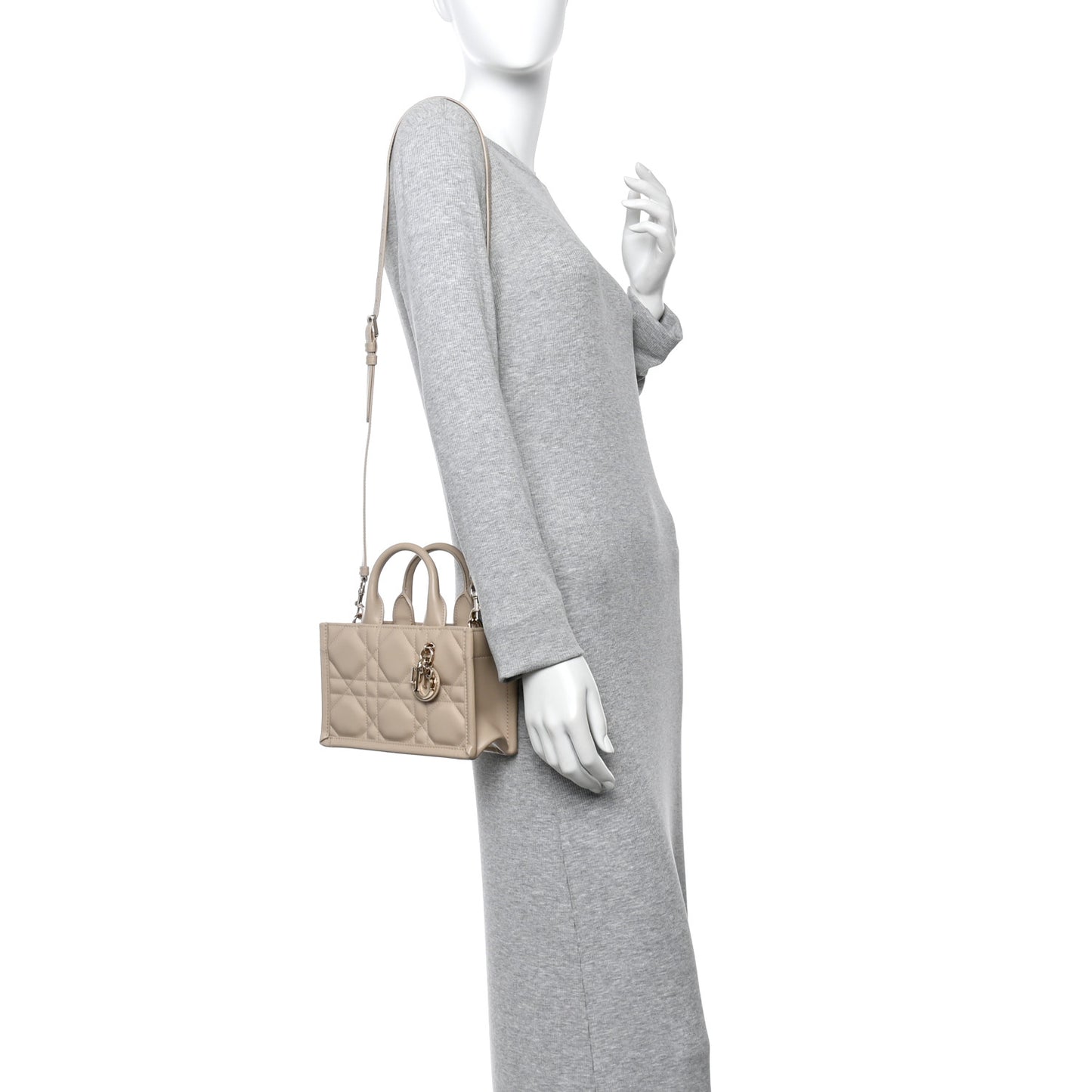 Calfskin Macrocannage Mini Book Tote Trench Beige