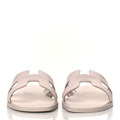 Hermes Box Calfskin Oran Sandals 36.5 Rose Pale 2 of 9