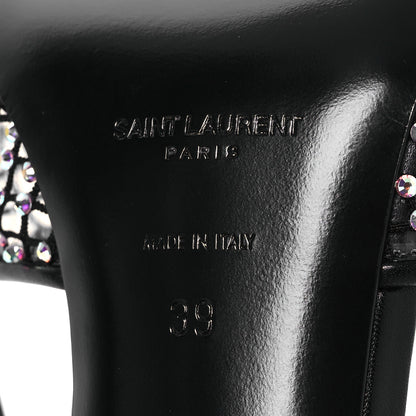 Saint Laurent Mesh Strass Giqua 95 Mule Sandals 39 Black 8 of 12