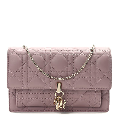 Christian Dior Lambskin Cannage Lady Dior Chain Pouch Purple 1 of 14