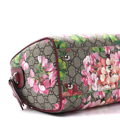 Gucci GG Supreme Monogram Blooms Small Boston Beige Multicolor Dry Rose 8 of 9