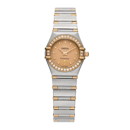 Omega Stainless Steel 18K Yellow Gold Diamond Bezel 22mm Constellation Quartz Watch Champagne 1367.10.00 1 of 4
