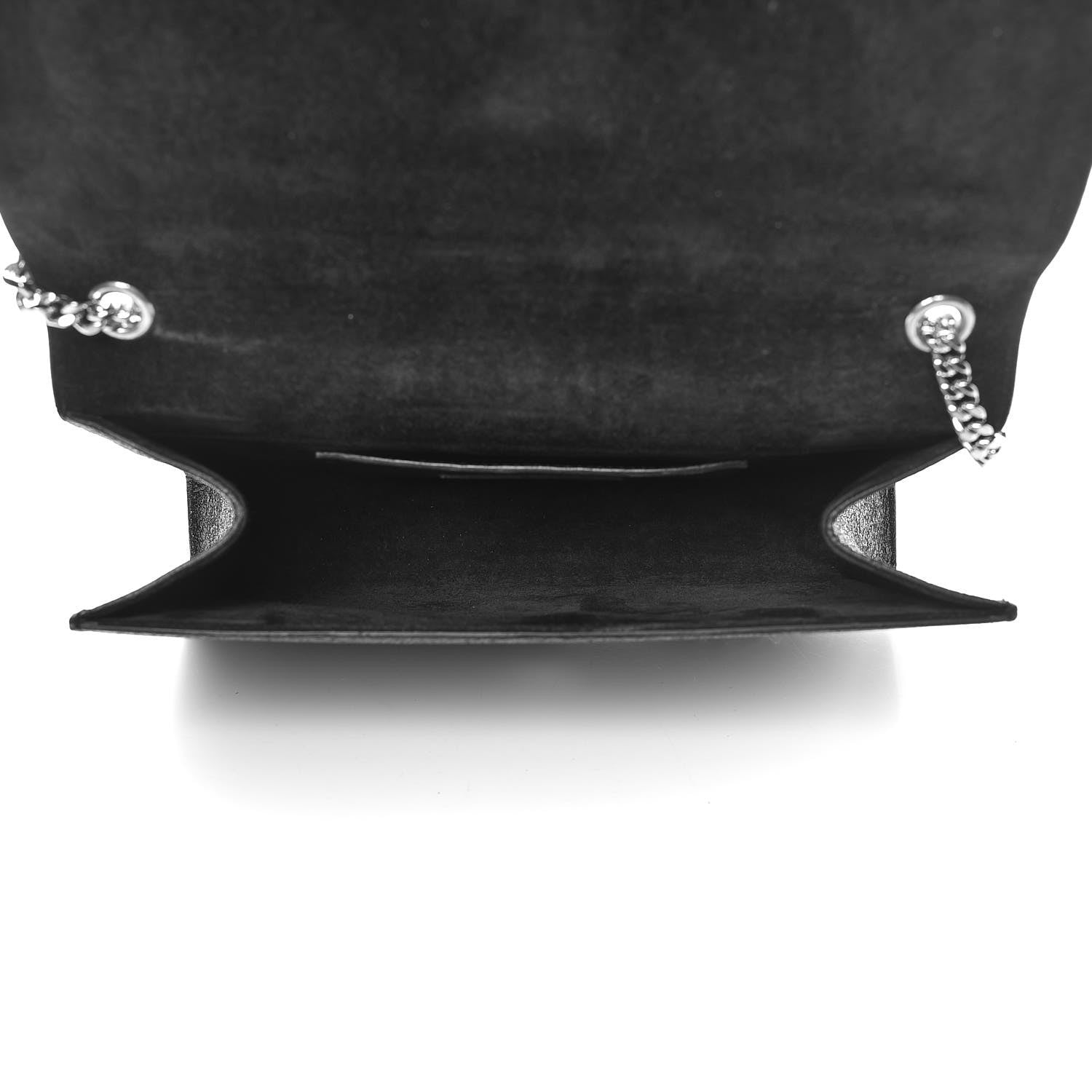 Saint Laurent Metallic Sparkle Calfskin Medium Monogram Kate Satchel Black 5 of 15
