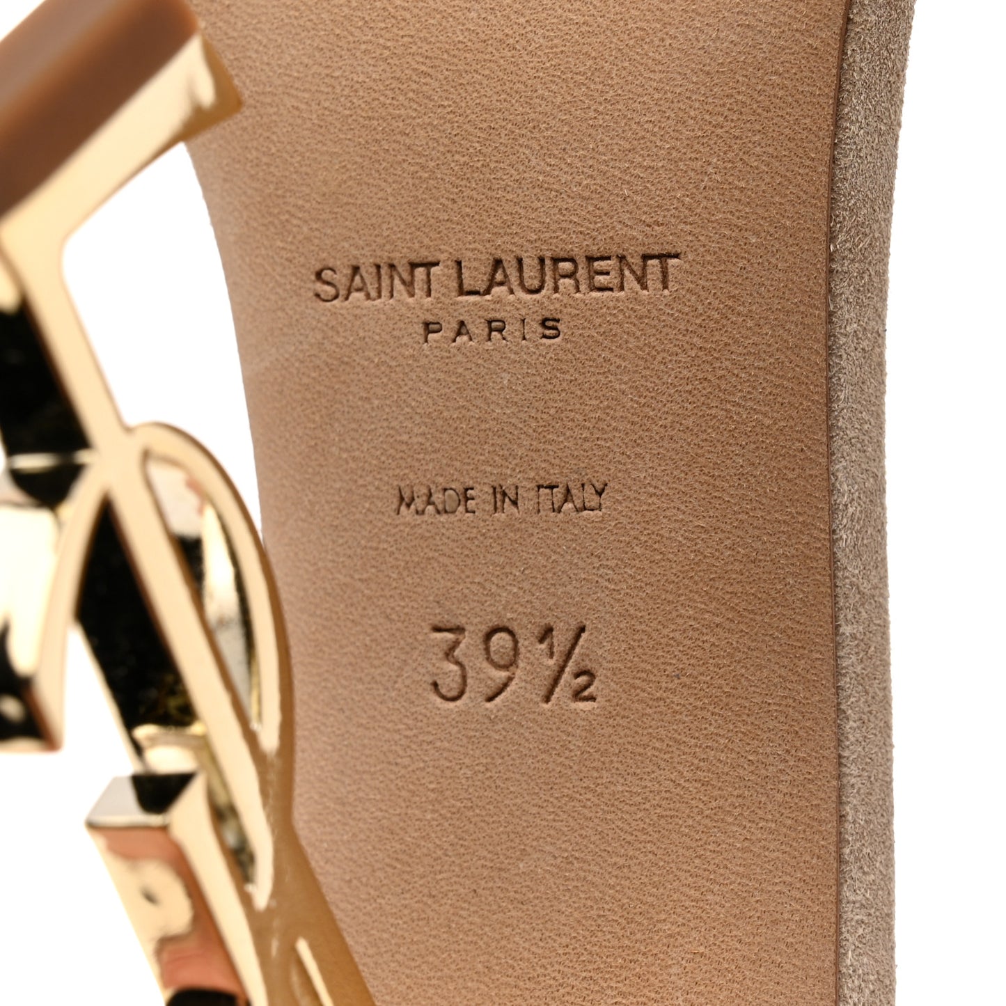 Suede Calfskin Opyum 110 Sandals 39.5 Cachemere Pale Gold