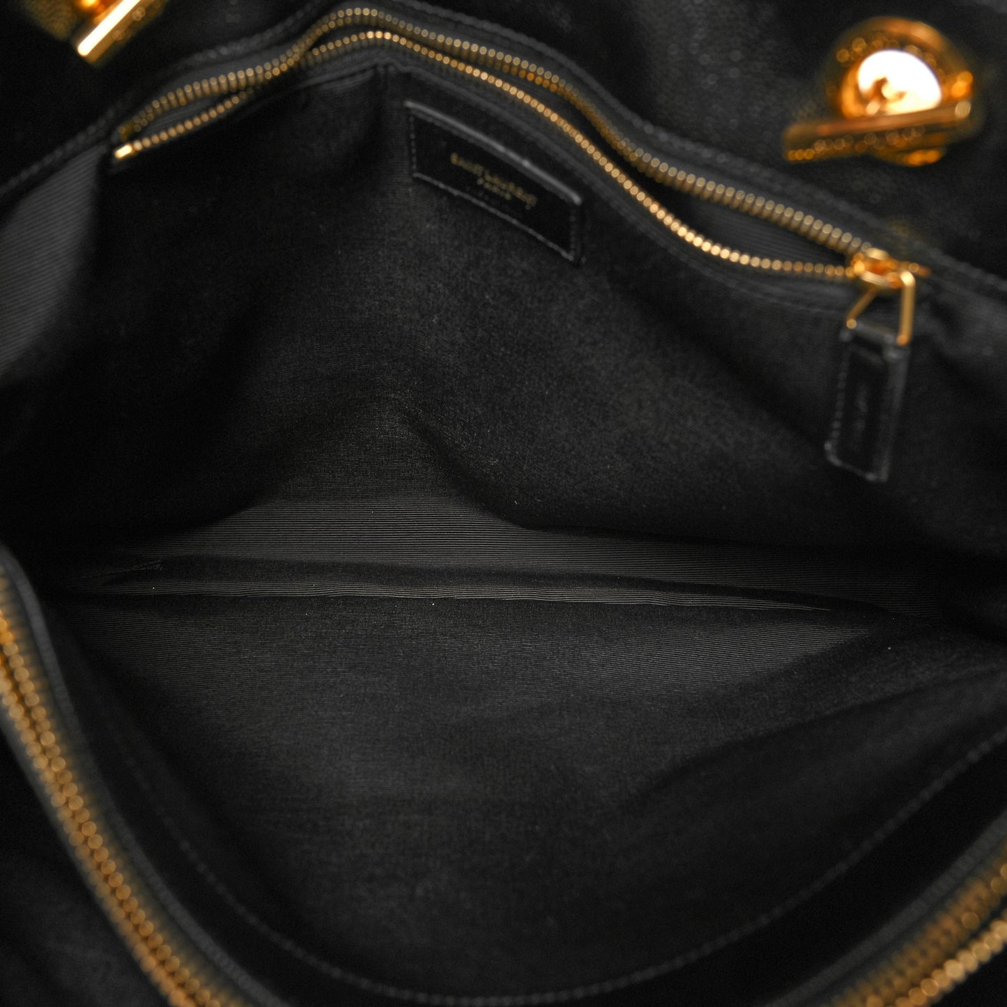 Grain De Poudre Matelasse Chevron Monogram Shopping Bag Black