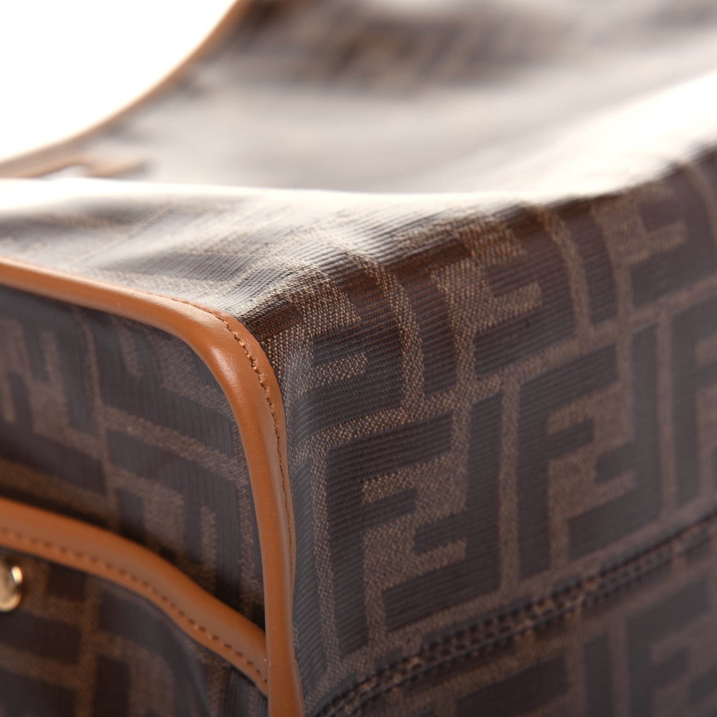Glazed Fabric Vitello Century FF 1974 Stamp Patch Medium Peekaboo Defender Cover Mogano Panna Caramello