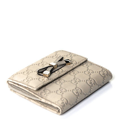Gucci Guccissima Princy French Flap Wallet Off White 4 of 12