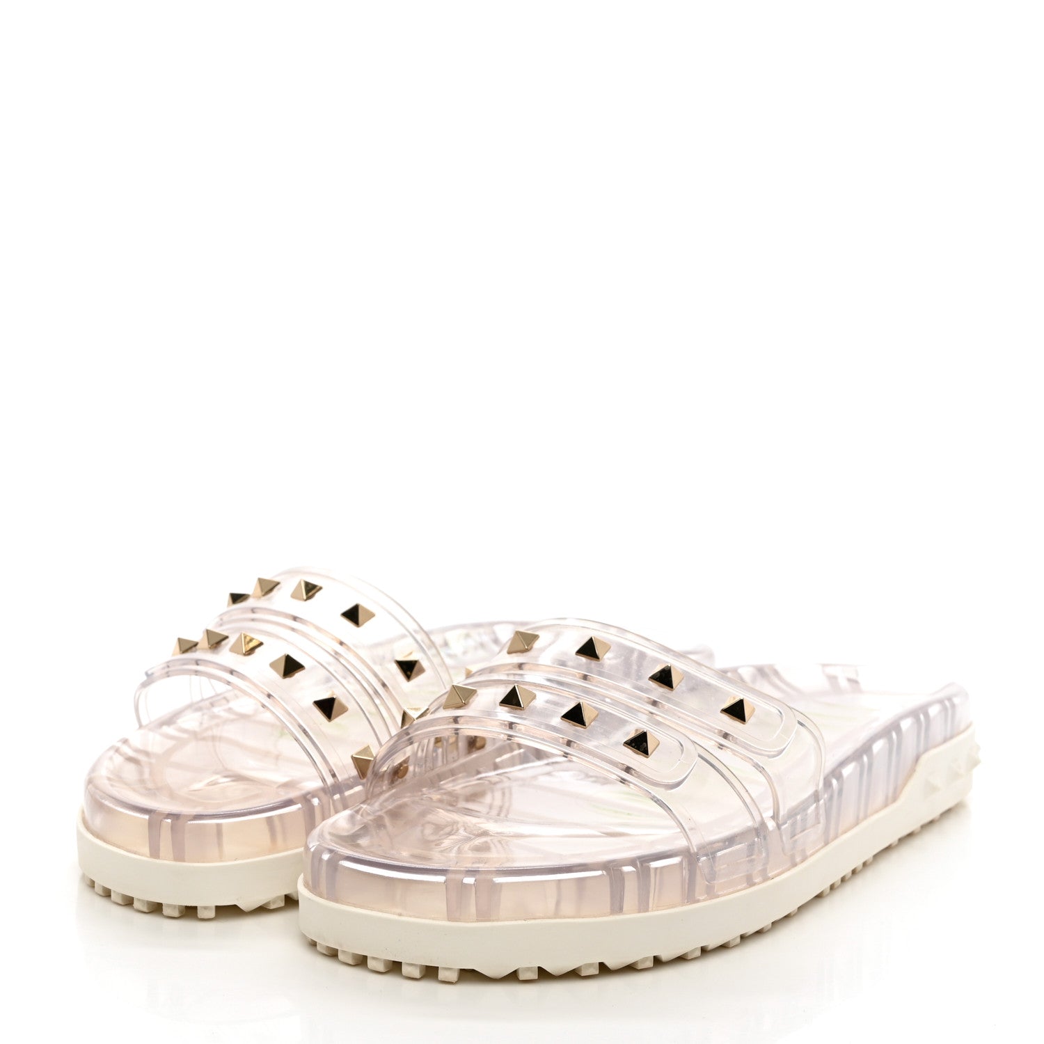 Valentino Garavani PVC Jelly Rockstud Slide Sandals 41 Clear 3 of 7
