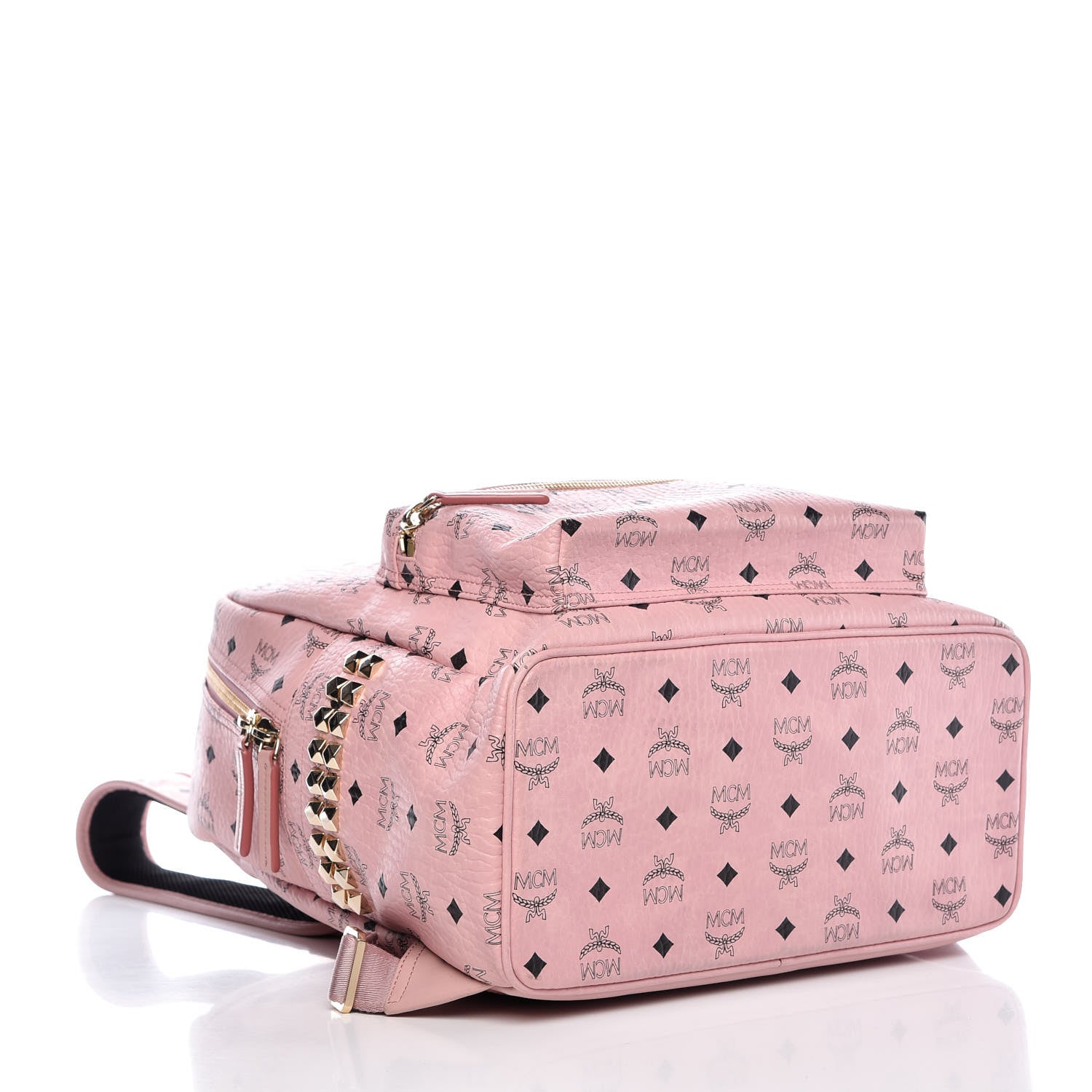 MCM Visetos Medium Side Studs Stark Backpack Pink 4 of 20