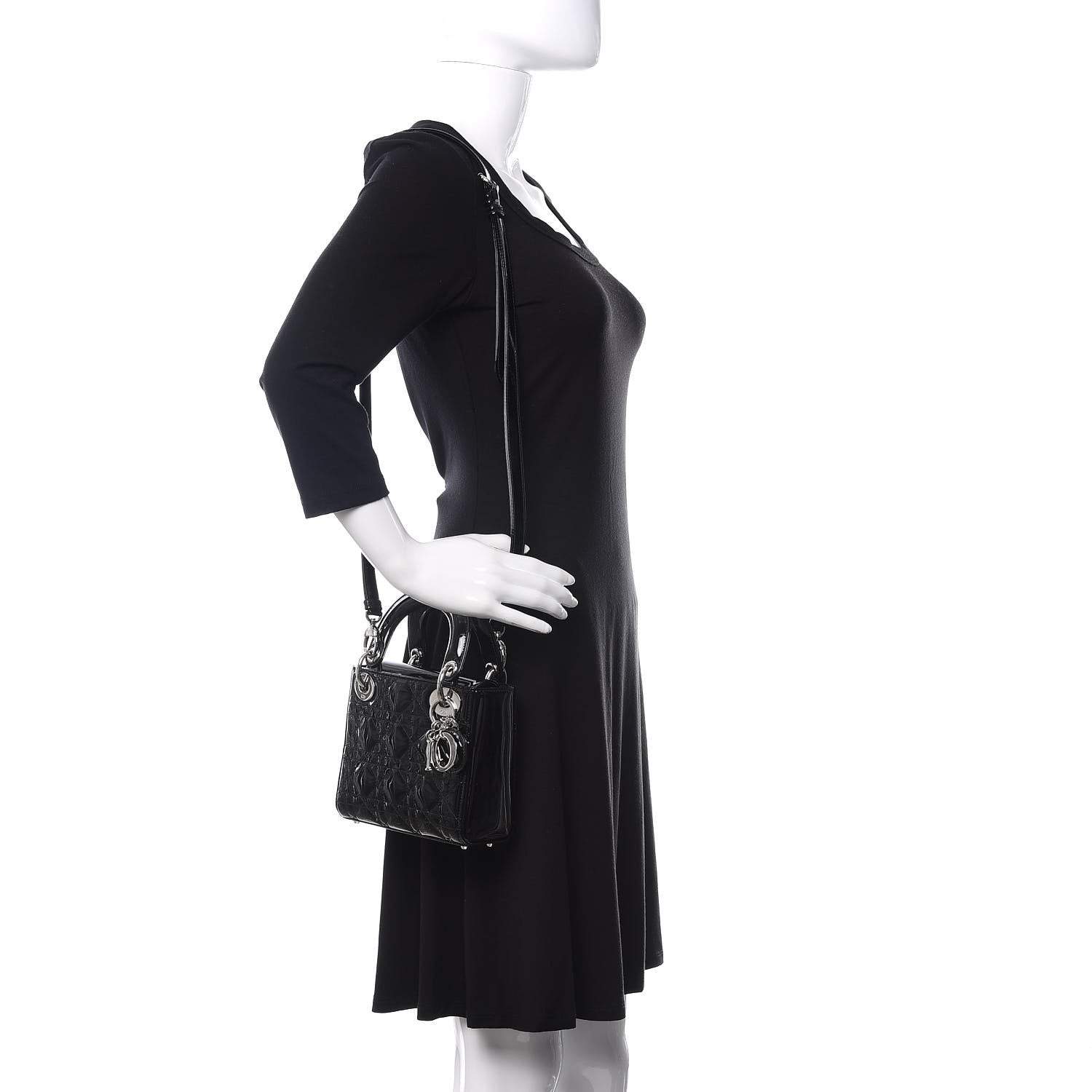 Christian Dior Patent Cannage Mini Lady Dior Black 2 of 11