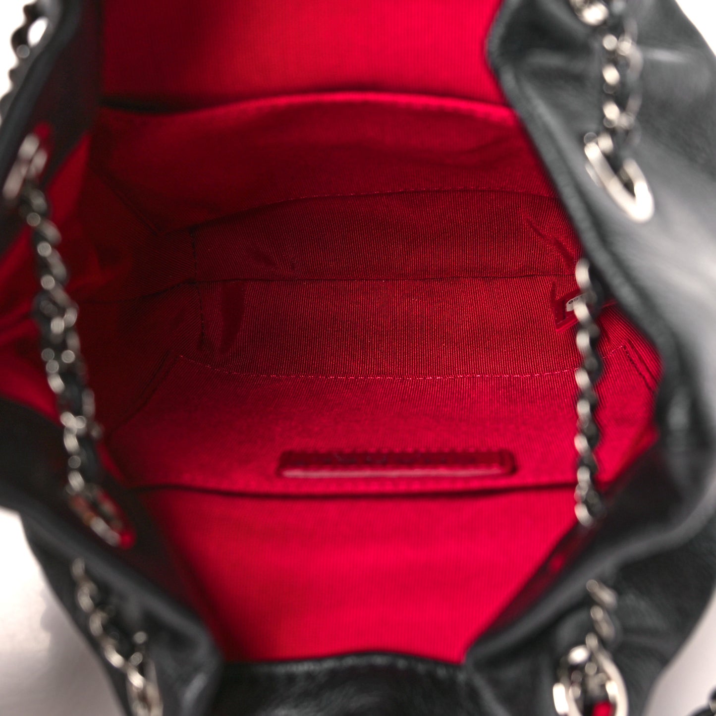 Calfskin Quilted Small Gabrielle Bucket Black