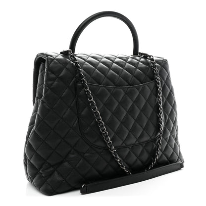 Chanel Caviar Quilted Large Coco Handle Flap Black 3 of 12