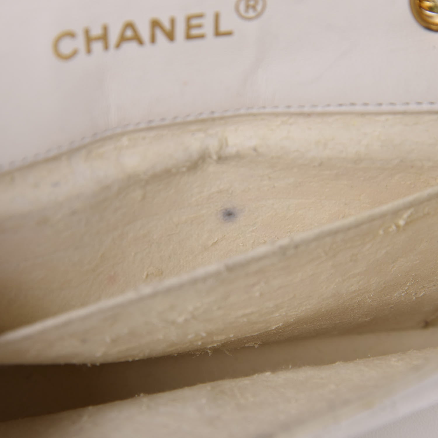 Chanel Calfskin Diamond Double Stitch Flap White 15 of 22