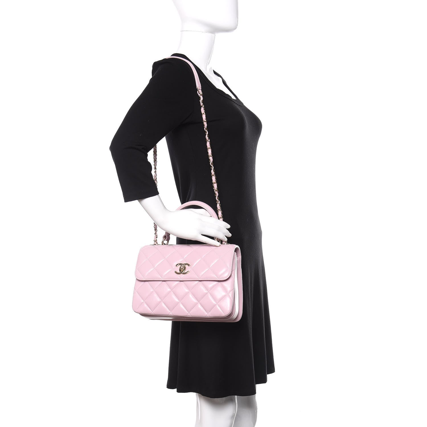 Chanel Lambskin Quilted Small Trendy CC Flap Dual Handle Bag Light Pink 2 of 11