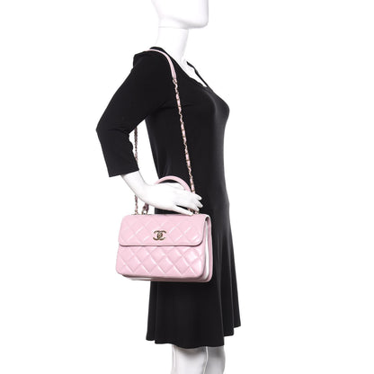 Chanel Lambskin Quilted Small Trendy CC Flap Dual Handle Bag Light Pink 2 of 11