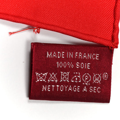 Hermes Silk Bolduc Au Carre Scarf 90 Rouge Bordeaux Gris 5 of 5