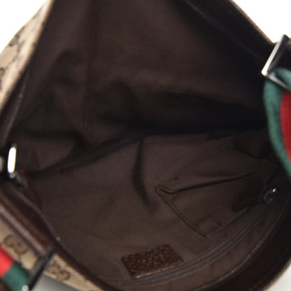 Gucci Monogram Web Medium Double Pocket Messenger Bag Dark Brown 5 of 7