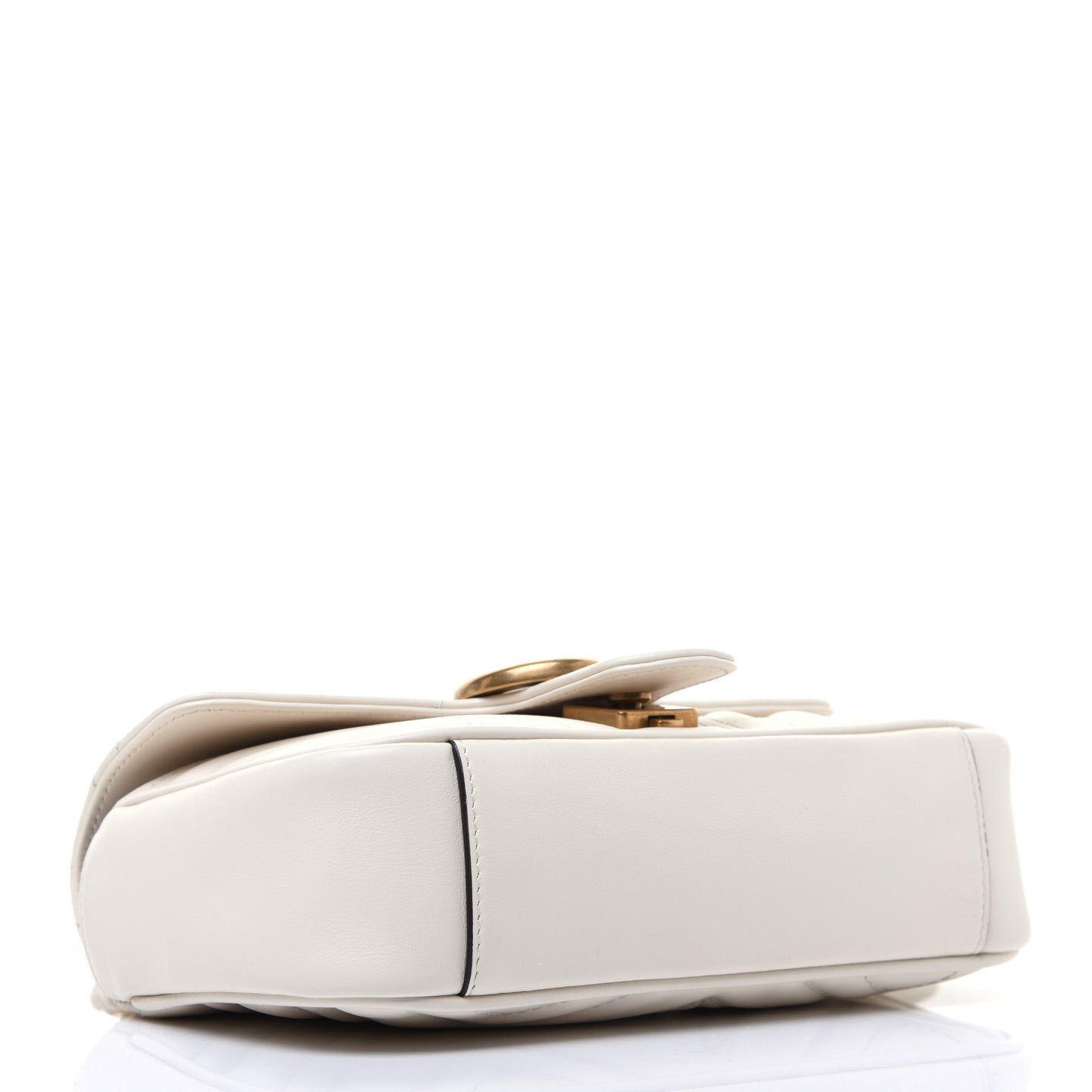 Calfskin Matelasse Mini GG Marmont Shoulder Bag White
