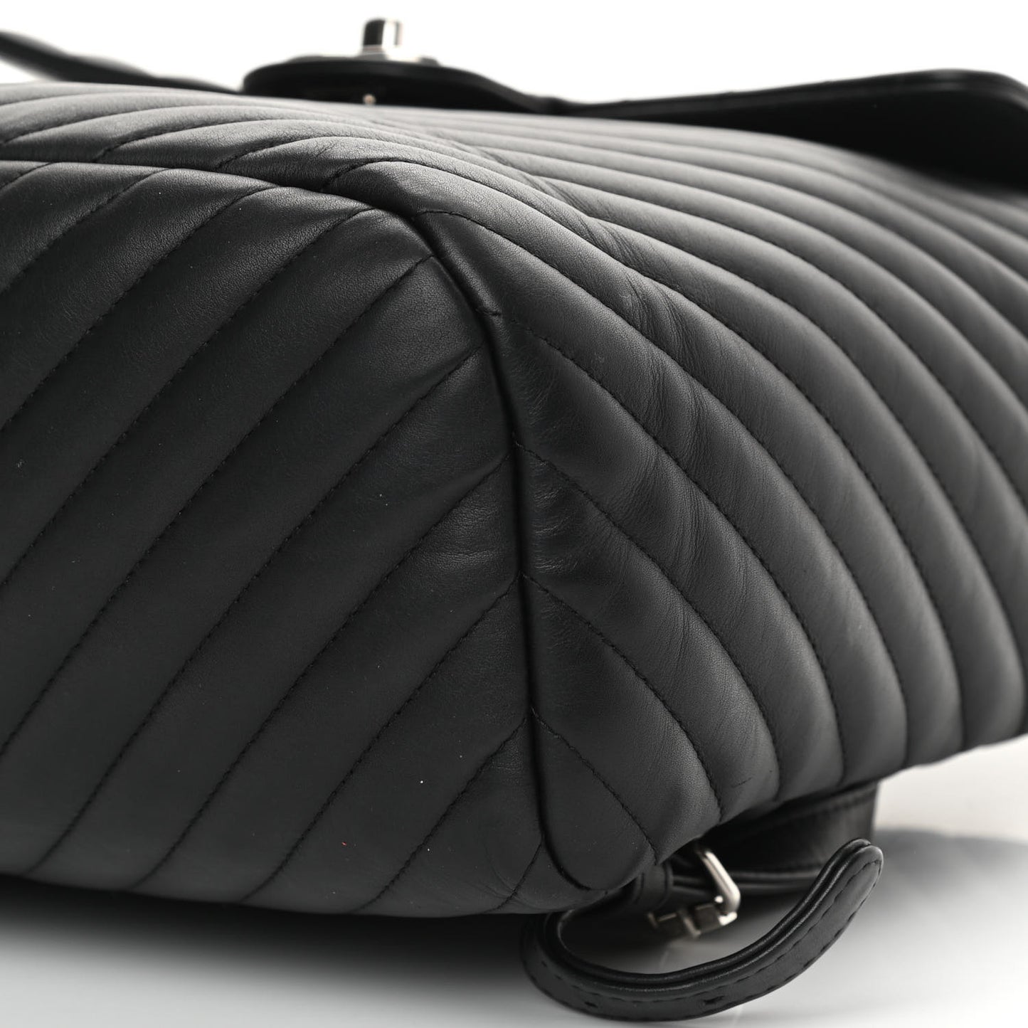 Calfskin Chevron Quilted Large Urban Spirit Backpack Black
