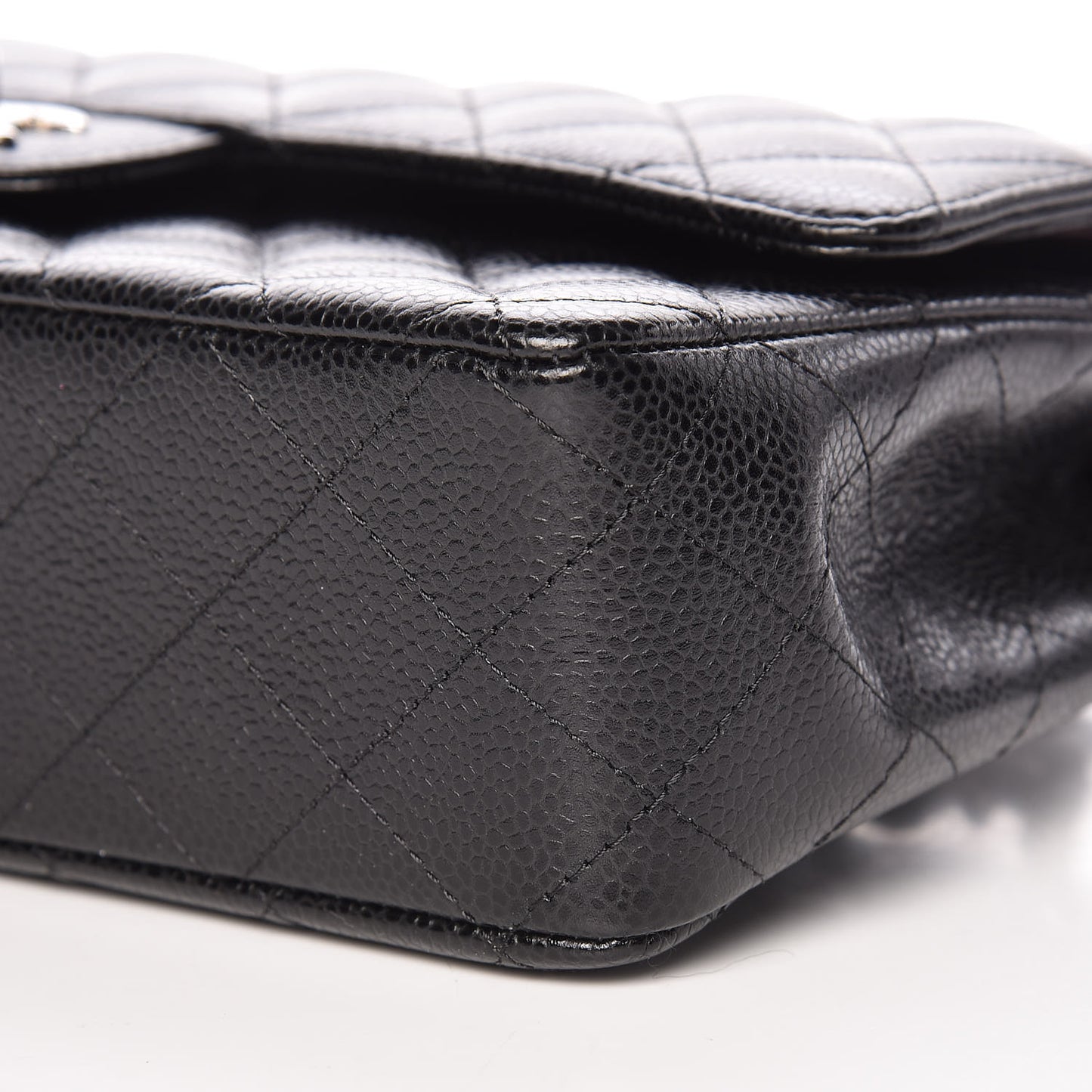 Caviar Quilted Medium Double Flap Black