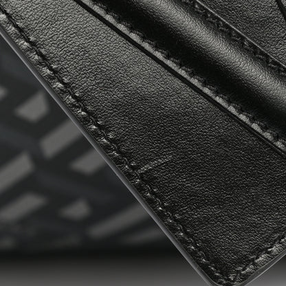 Versace Coated Canvas Calfskin La Greca Signature Travel Bag Black Grey 10 of 12