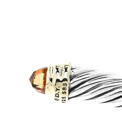 David Yurman Sterling Silver 14K Yellow Gold Citrine 5mm Cable Classics Petite Color Bracelet 4 of 4