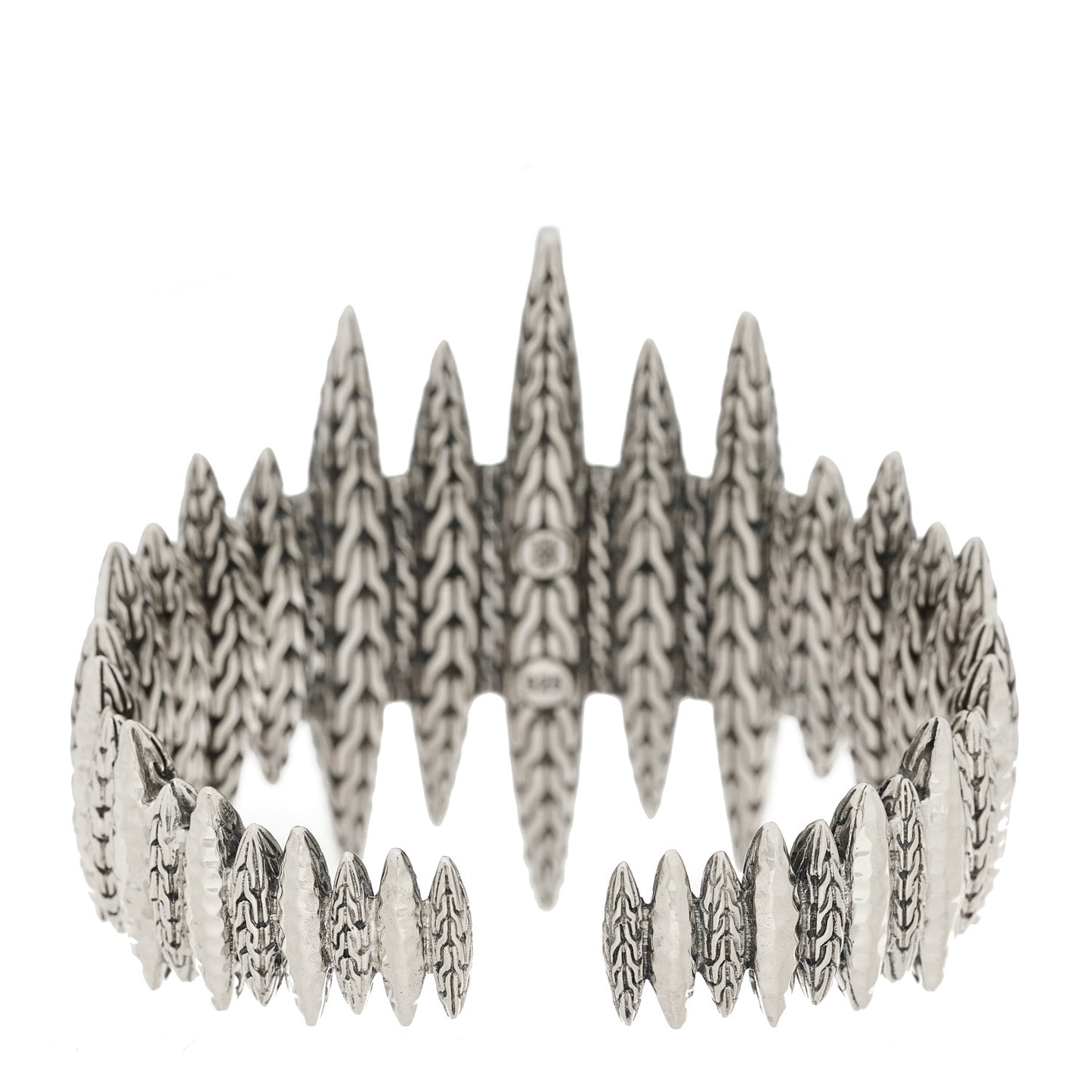 Sterling Silver Classic Chain Spear Cuff Bracelet