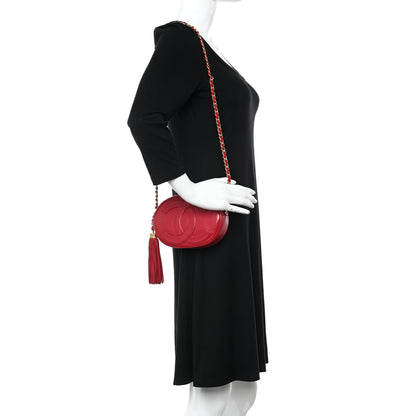 Chanel Lambskin Tassel Round Camera Case Red 2 of 13