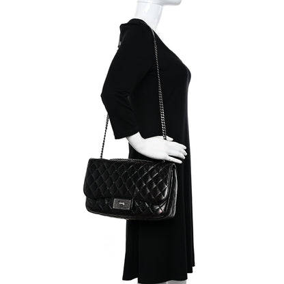 Chanel Shiny Goatskin Quilted Flap Black 2 of 10