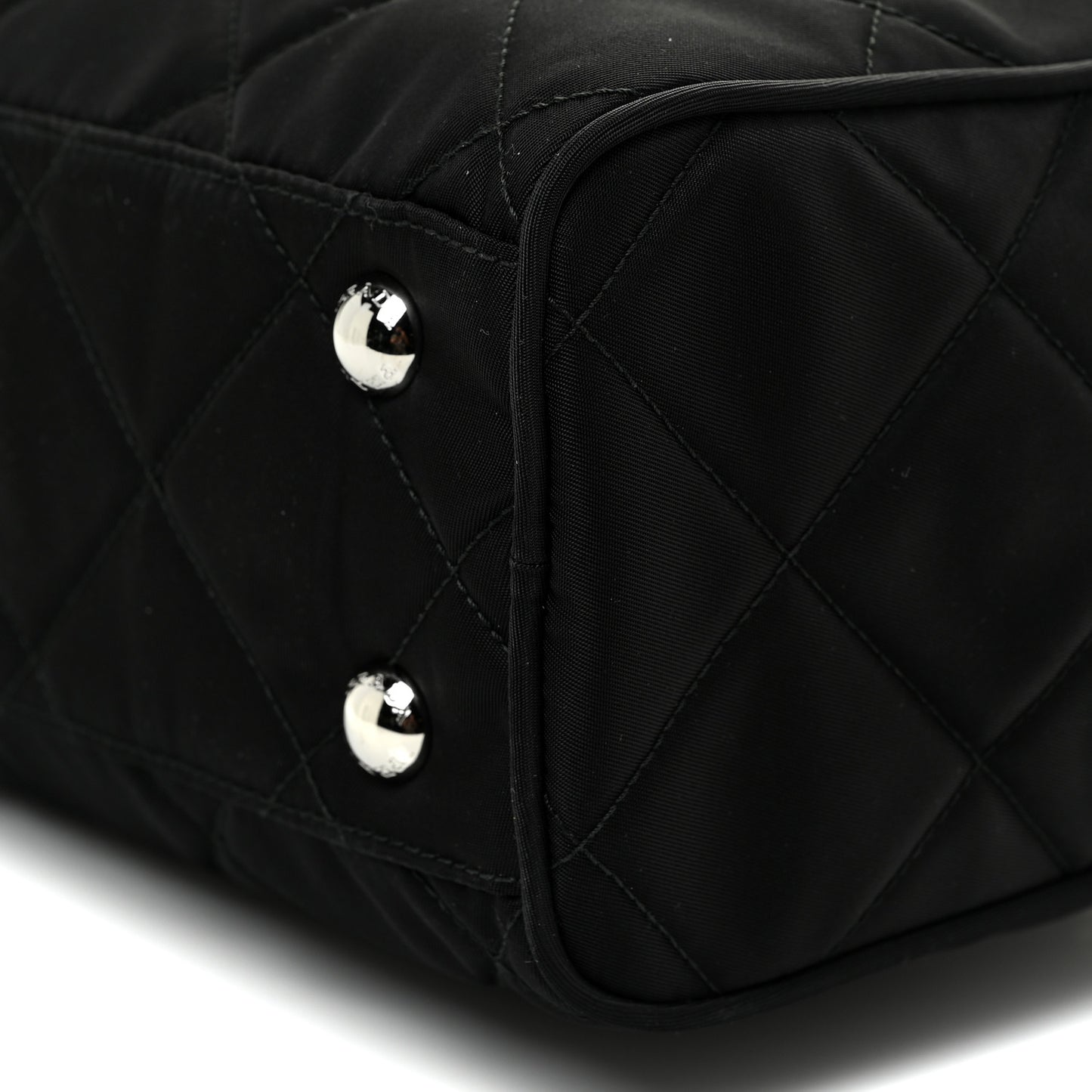 Nylon Tessuto Impuntu Quilted Shoulder Bag Black