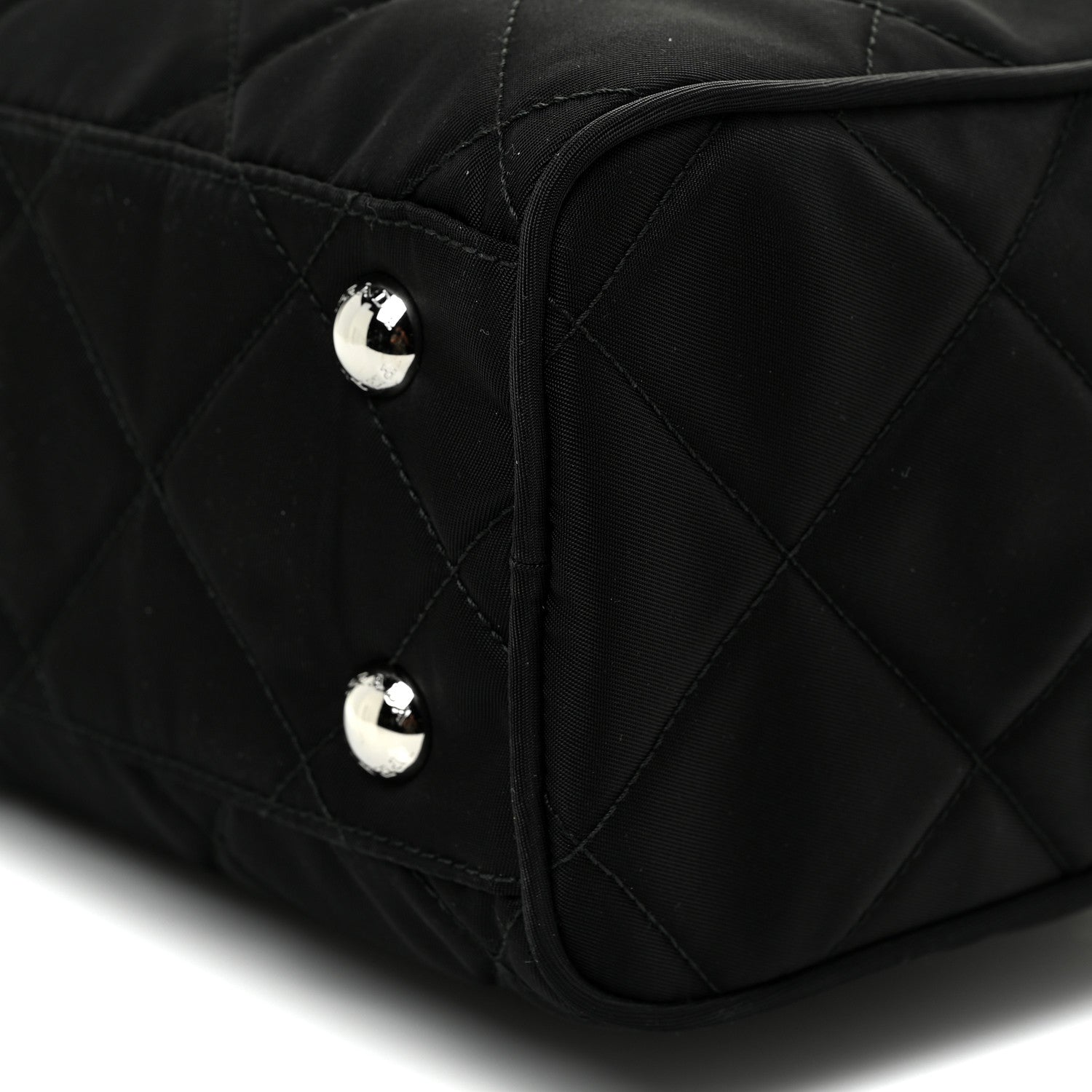Prada Nylon Tessuto Impuntu Quilted Shoulder Bag Black 9 of 9