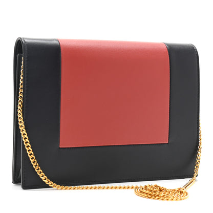 Celine Smooth Lambskin Frame Evening Chain Clutch Dark Navy Claycourt 2 of 10