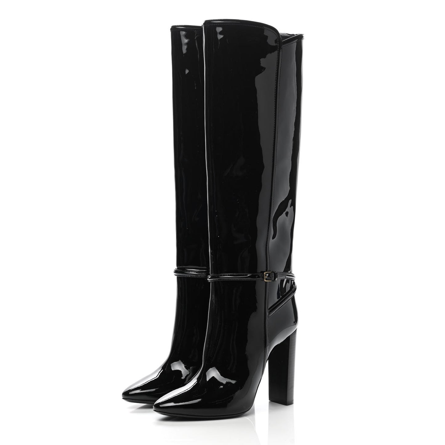 Patent Soxiante 105 Knee High Boots 38.5 Black