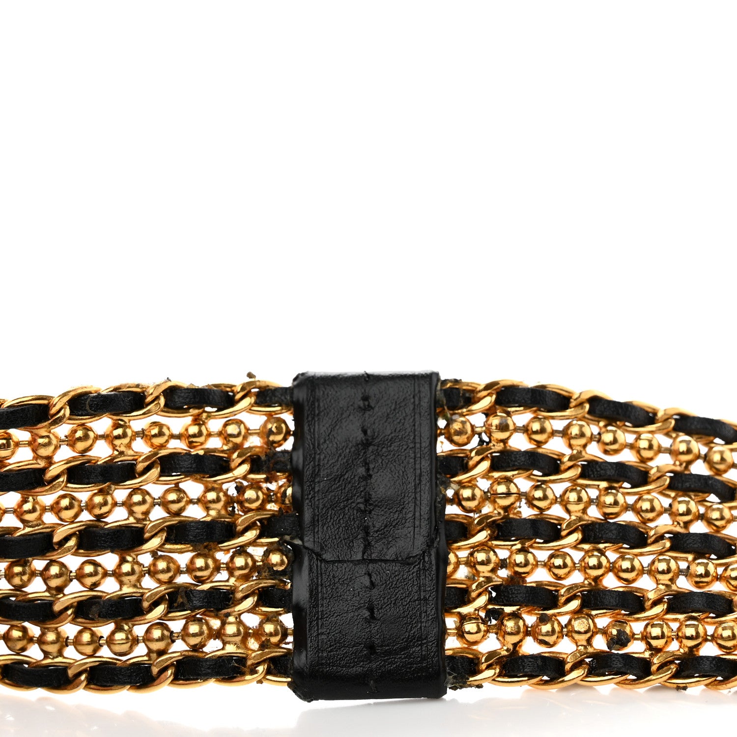 Chanel Lambskin Chain Logo Belt Black Gold 3 of 5