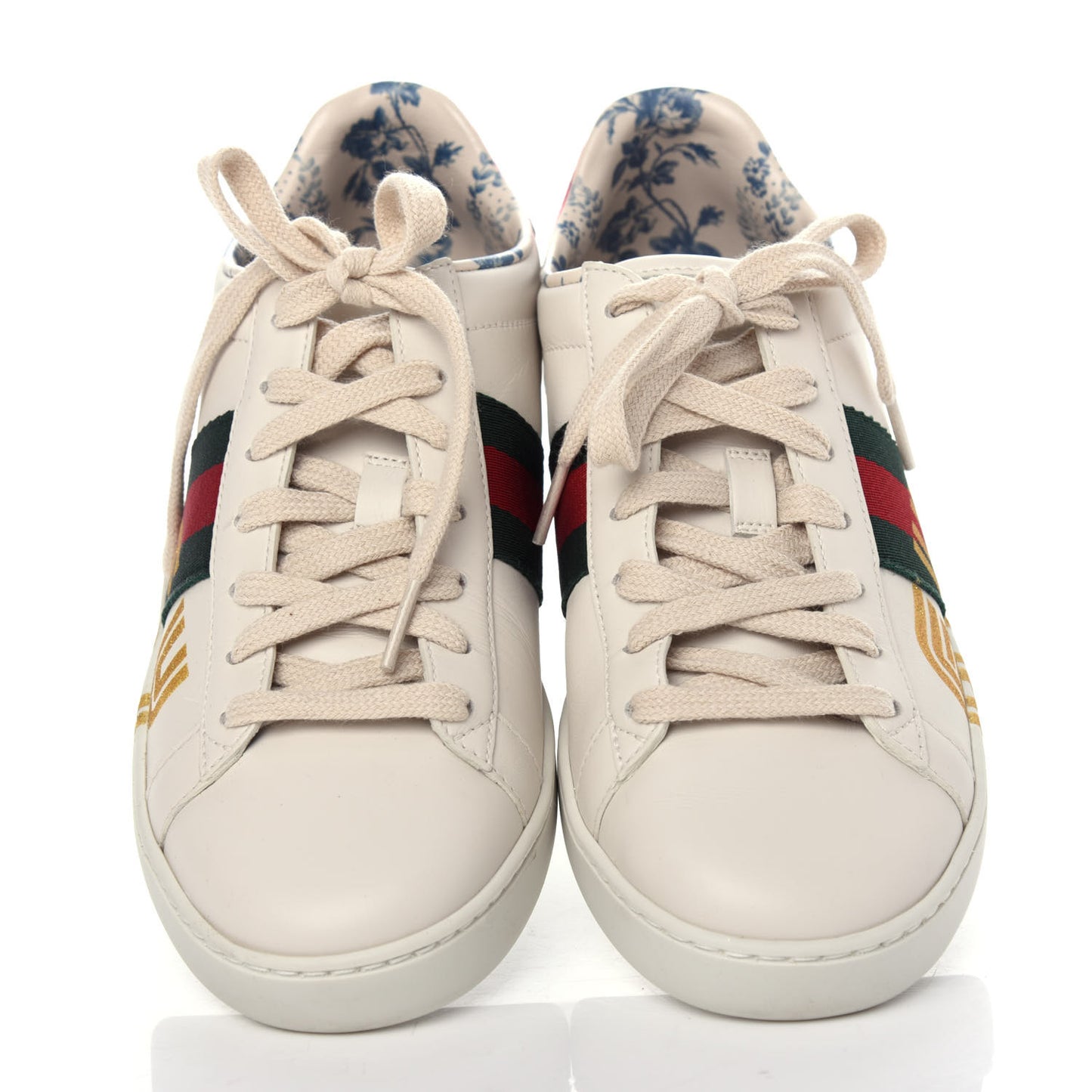 X SEGA Calfskin Ayers Web Guccy Womens Ace Sneakers 37 White