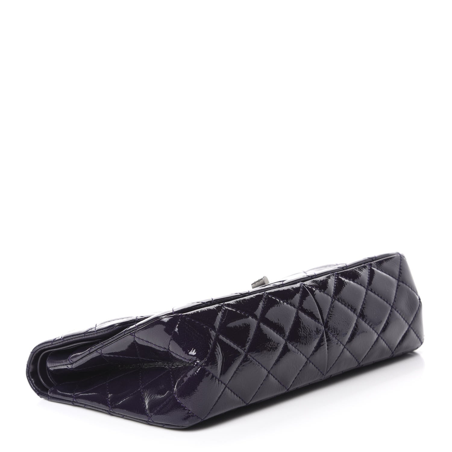 Chanel Distressed Patent Quilted 2.55 Reissue 227 Flap Purple 4 of 14