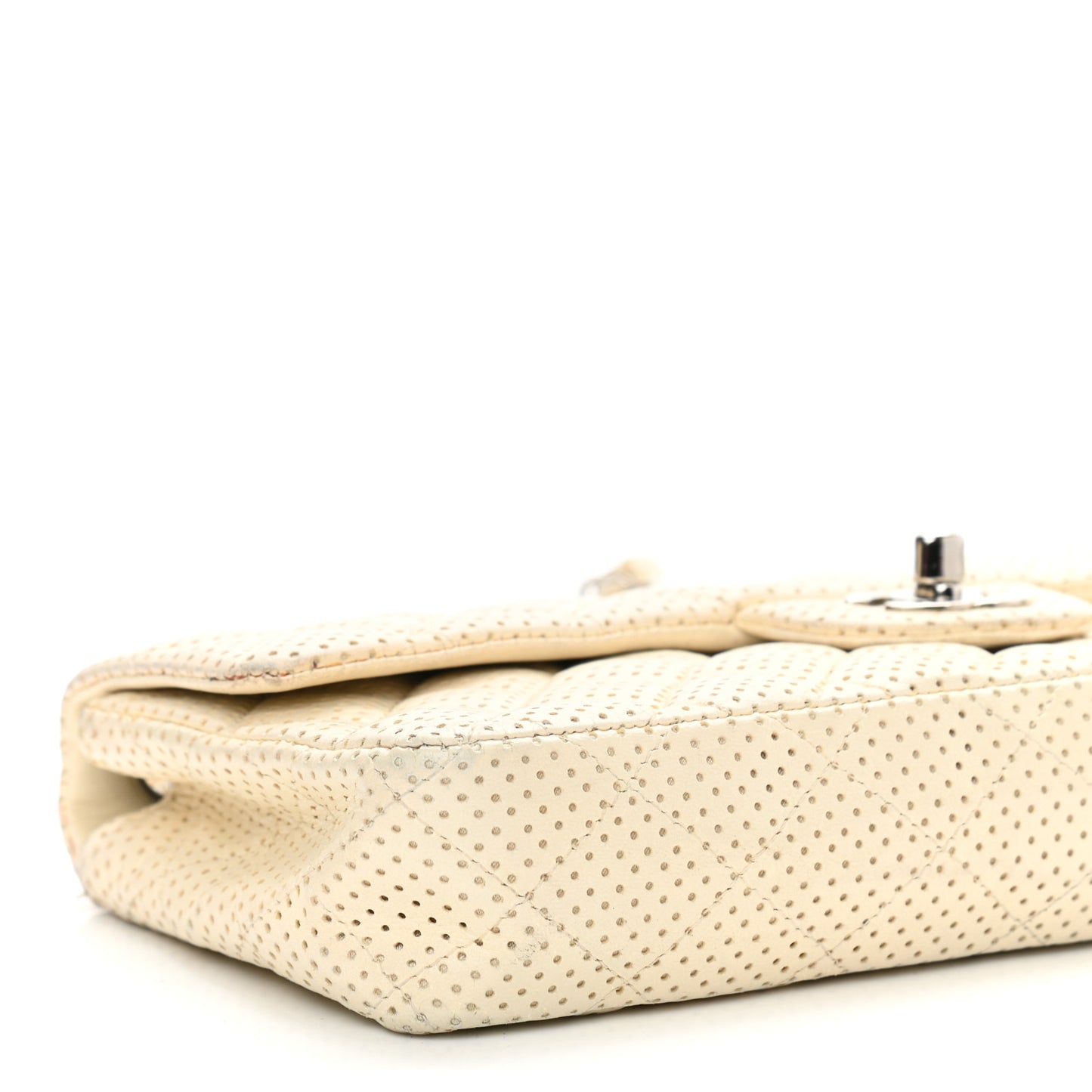 Lambskin Perforated East West Flap White