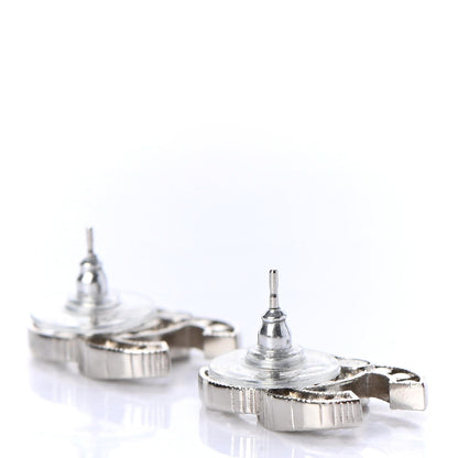 Chanel Crystal CC Earrings Silver 3 of 4